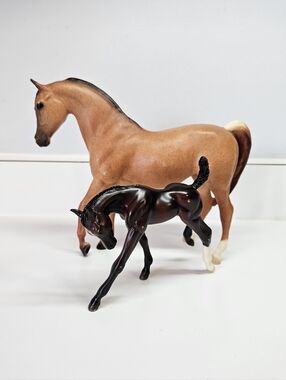 VINTAGE Breyer Horse Johar Arabian Mare & American Quarter Foal Set 62003 2006